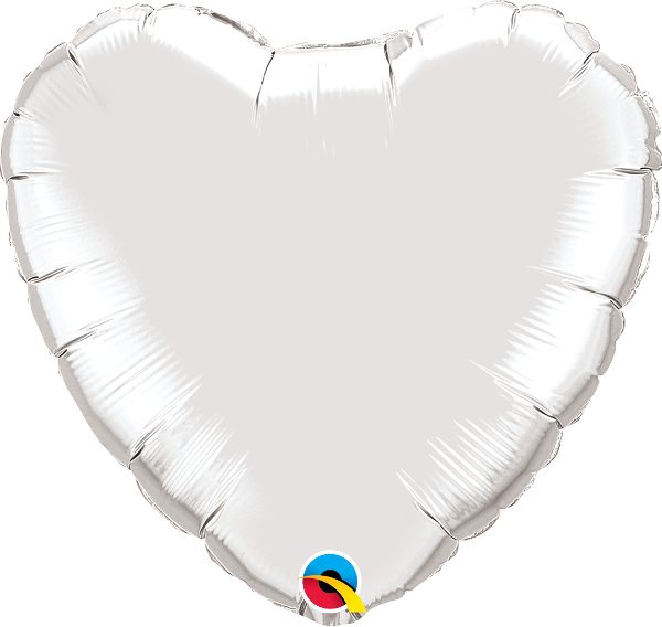 Silver Heart Balloon | 18"