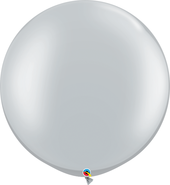 Giant Silver Balloon w/ Paper Tassels