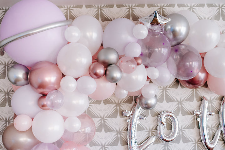 DIY Iridescent to the Moon Balloon Garland