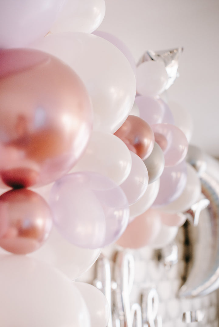 DIY Iridescent to the Moon Balloon Garland