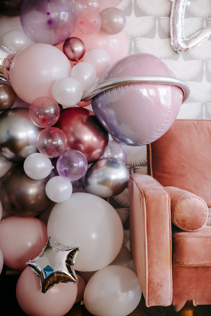 DIY Iridescent to the Moon Balloon Garland