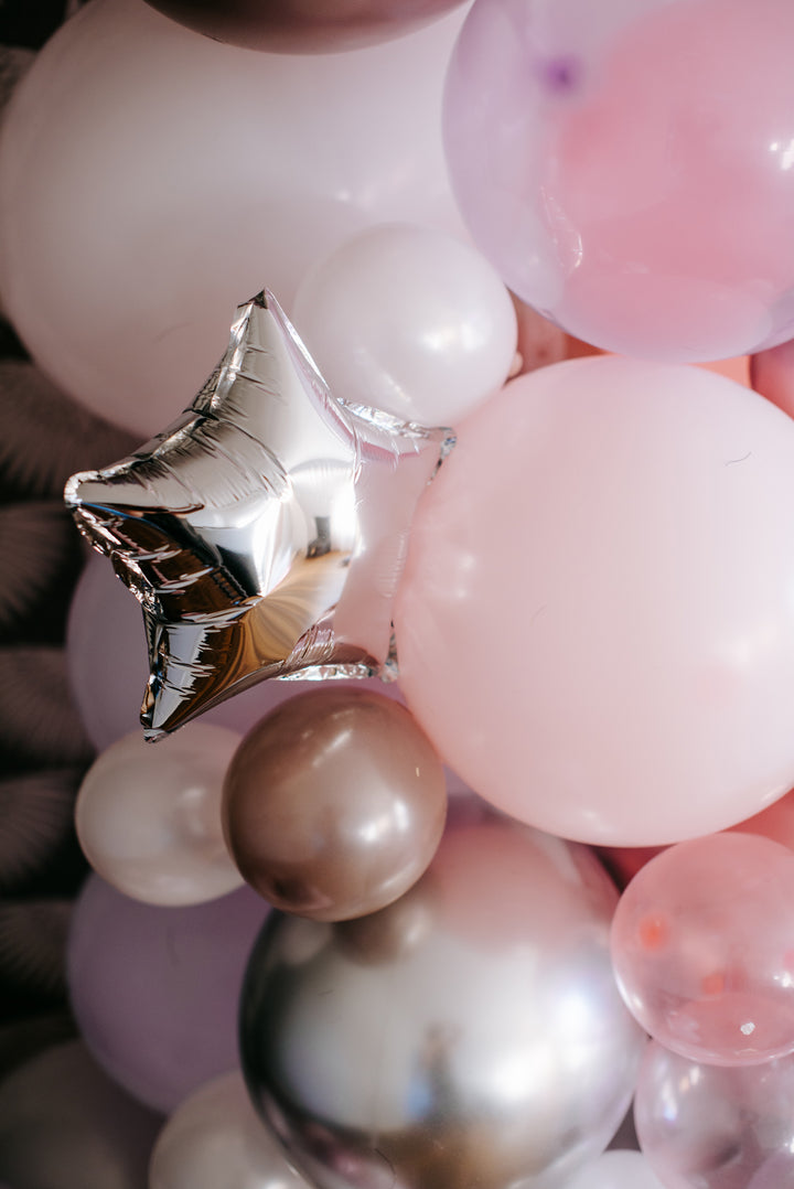 DIY Iridescent to the Moon Balloon Garland