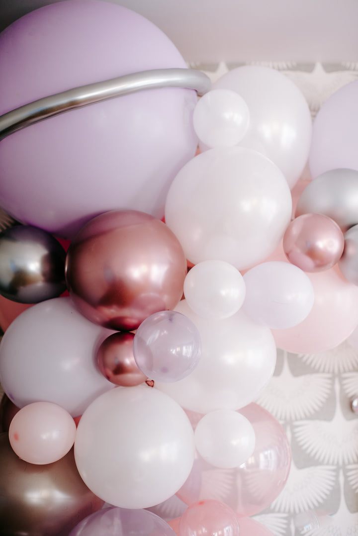 DIY Iridescent to the Moon Balloon Garland