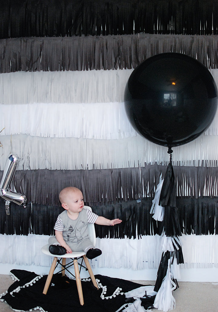 DIY Fiesta Monochrome Fringe Backdrop