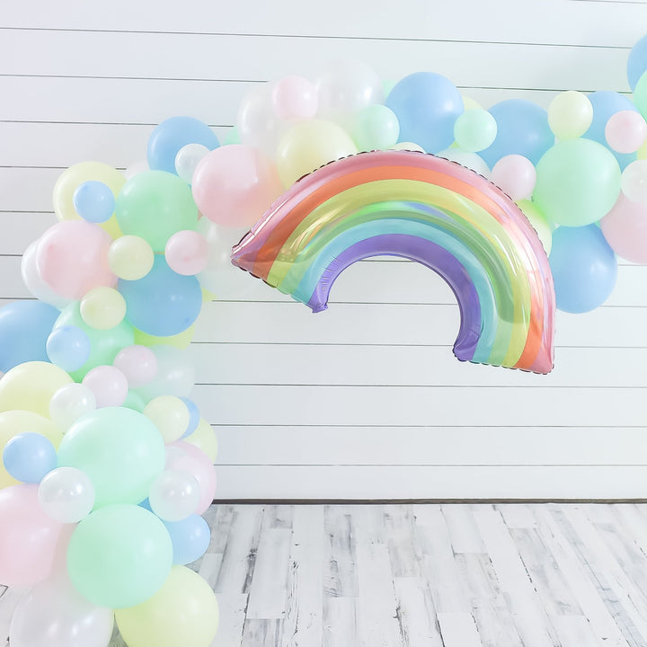 Iridescent Pastel Rainbow Balloon