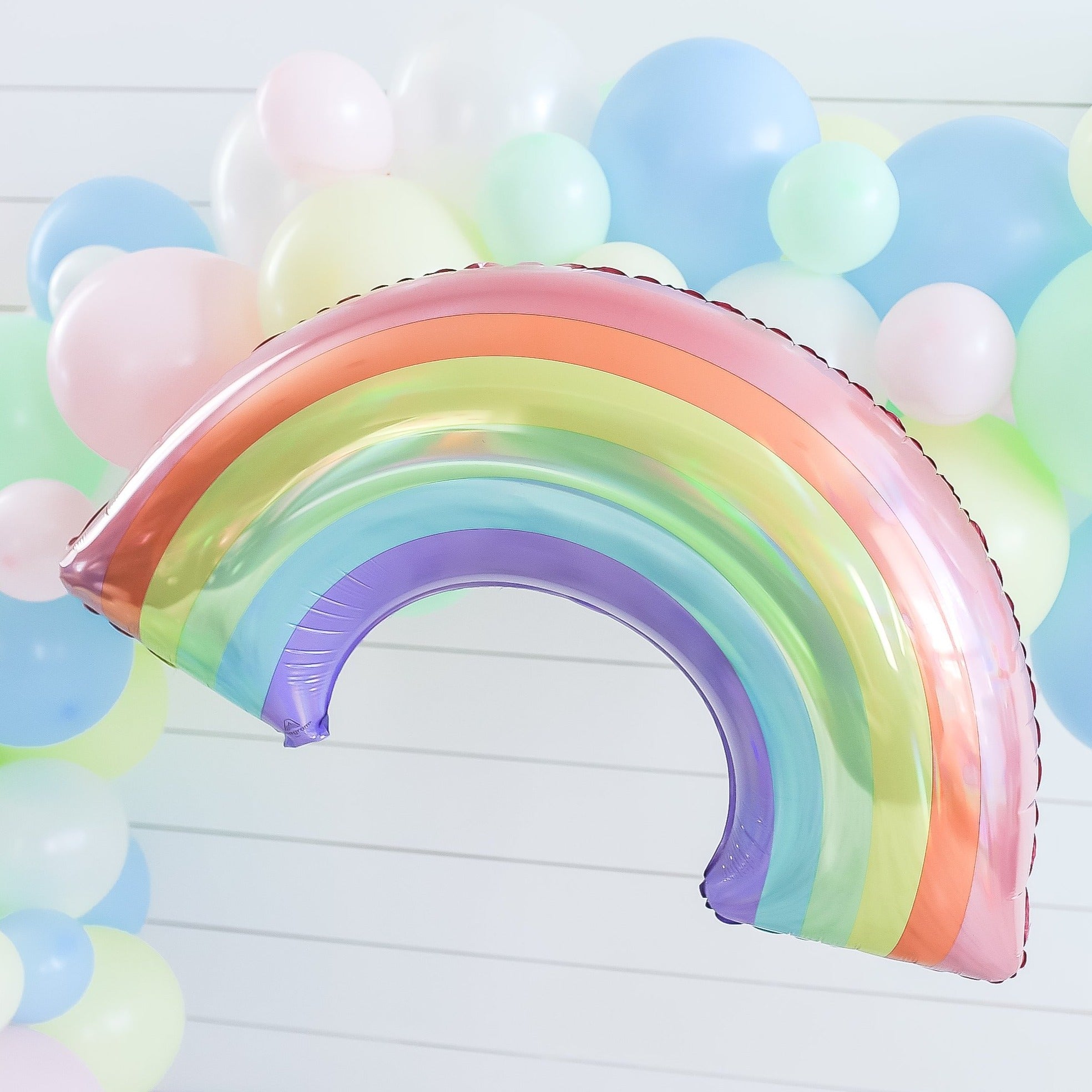 Iridescent Pastel Rainbow Balloon | Rainbow Party Decorations, Unicorn ...