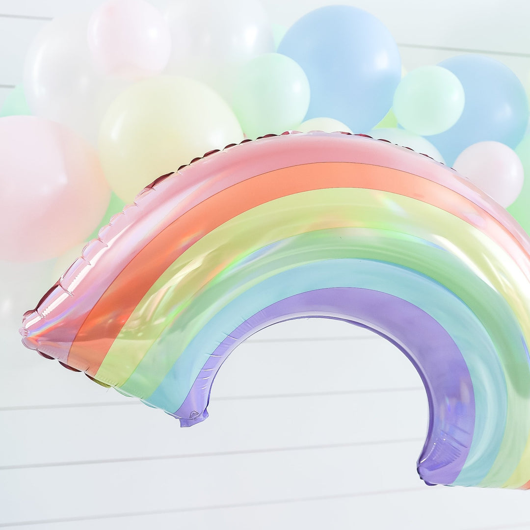 Iridescent Pastel Rainbow Balloon