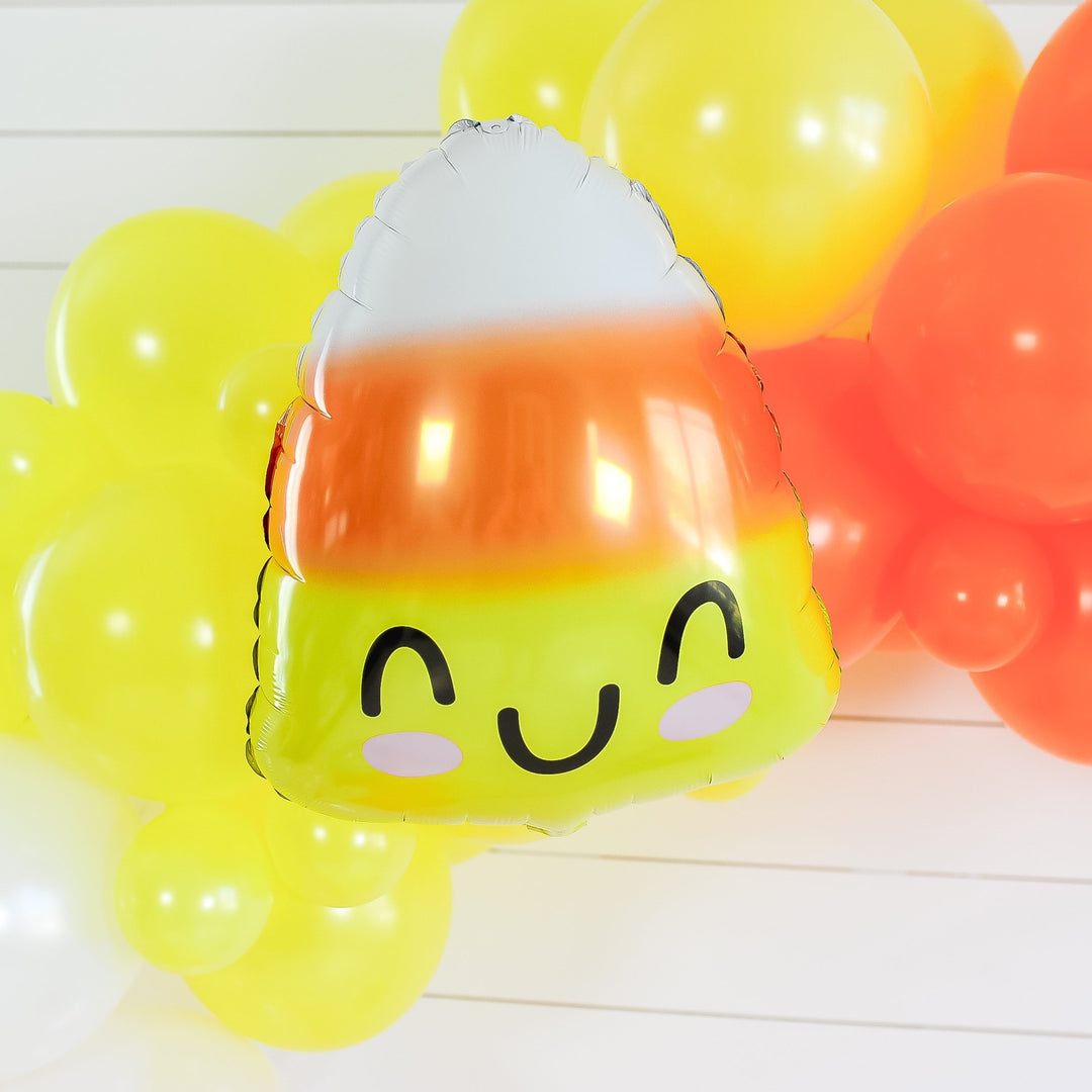 DIY Halloween Candy Corn Balloon Garland