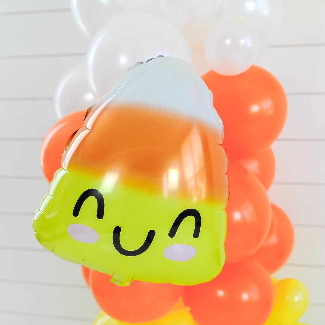 DIY Halloween Candy Corn Balloon Garland