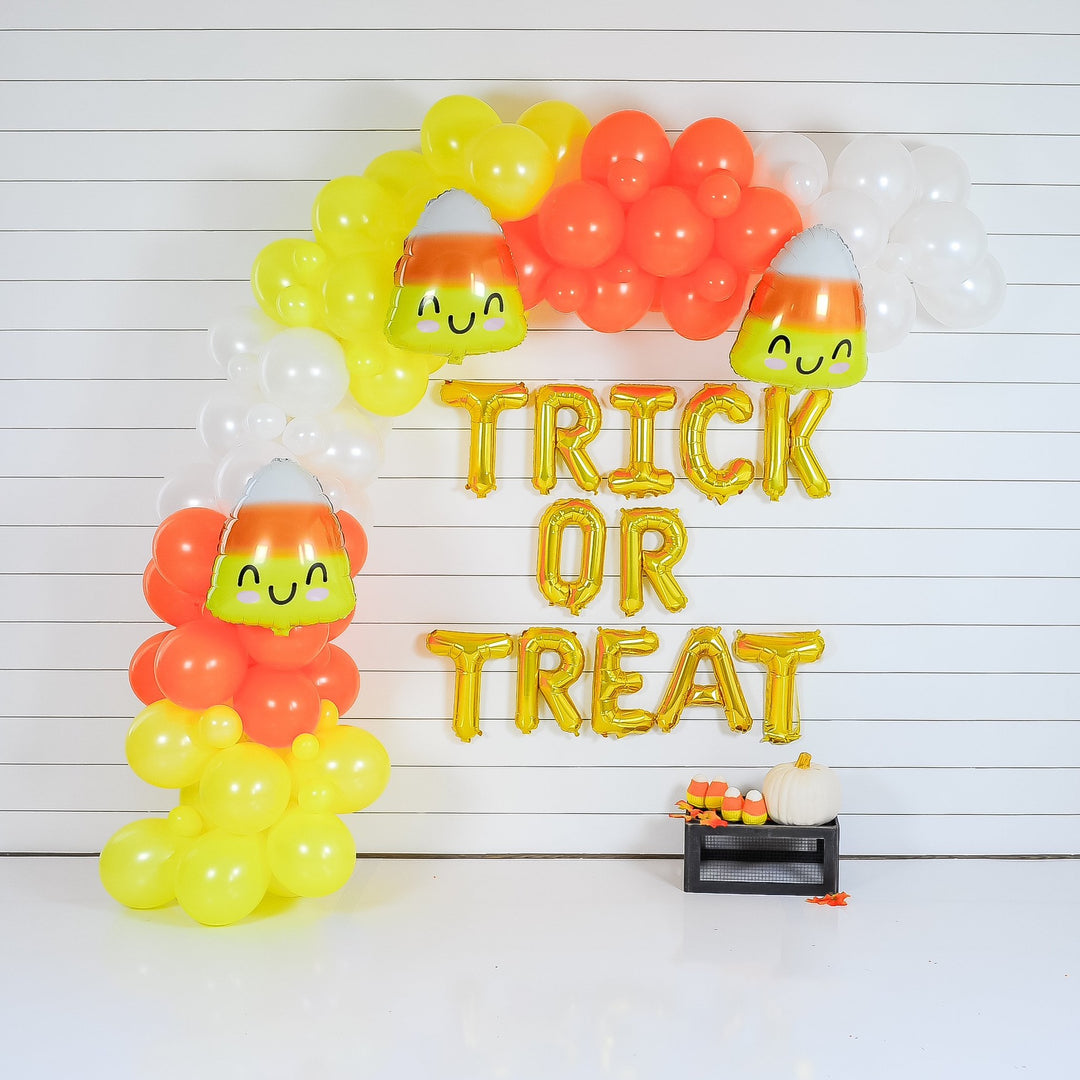 DIY Halloween Candy Corn Balloon Garland