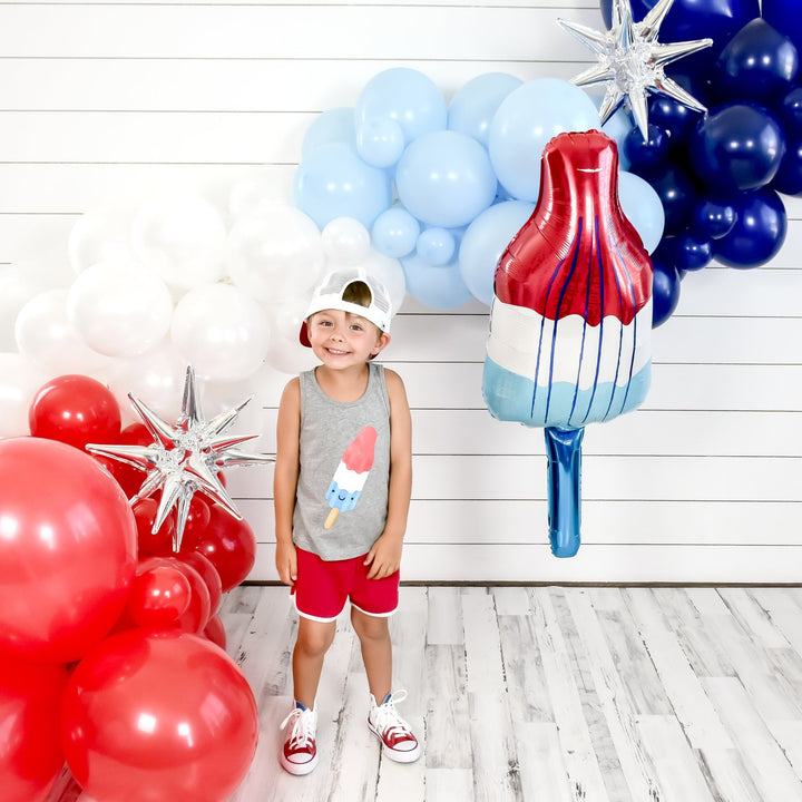DIY 4th of July Patriotic Rocket Pop Balloon Garland