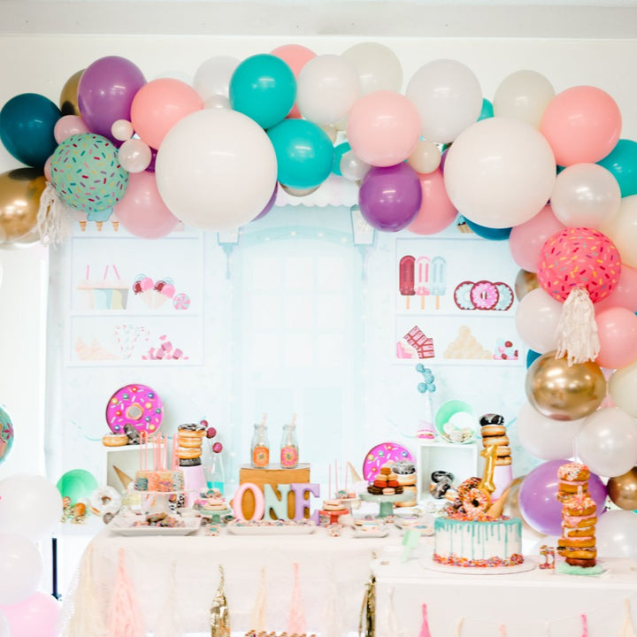DIY Donut Sprinkles Balloon Garland Arch