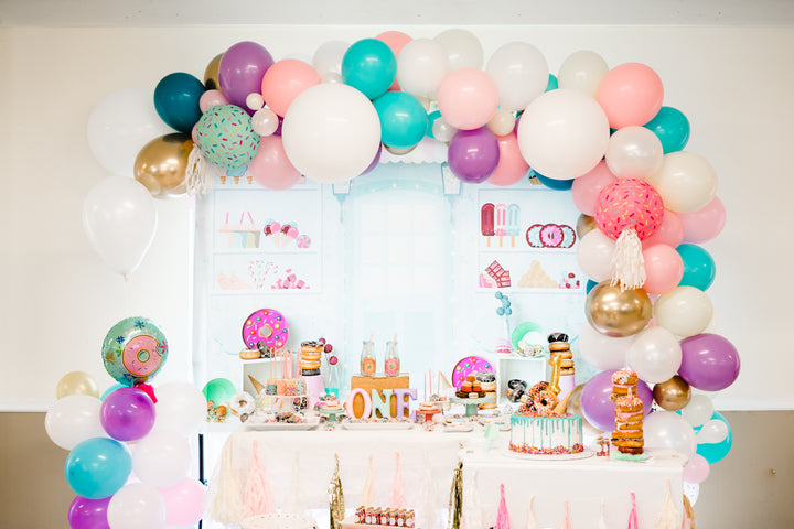 DIY Donut Sprinkles Balloon Garland Arch