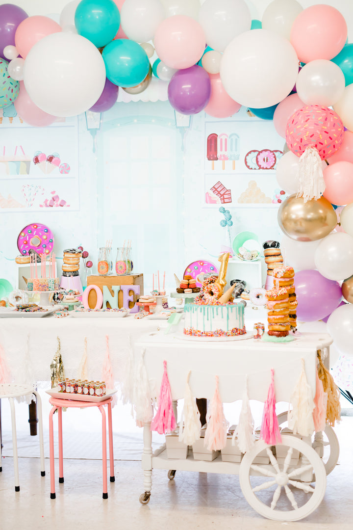 DIY Donut Sprinkles Balloon Garland Arch