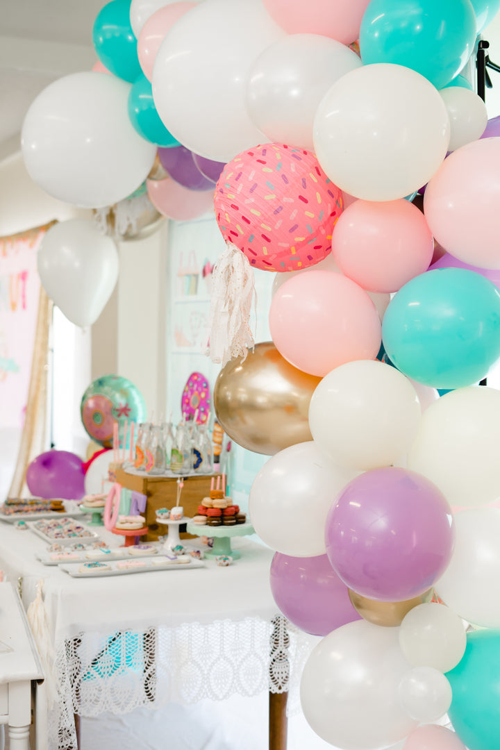 DIY Donut Sprinkles Balloon Garland Arch