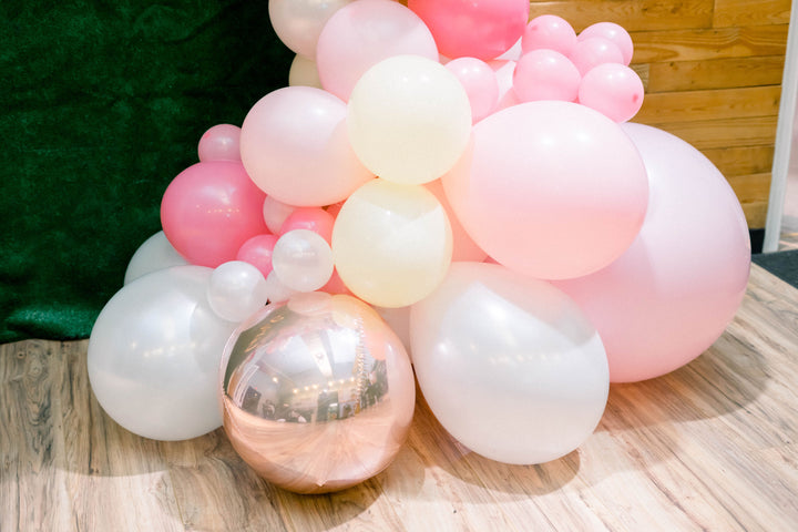 DIY Rose Gold Blush Balloon Garland