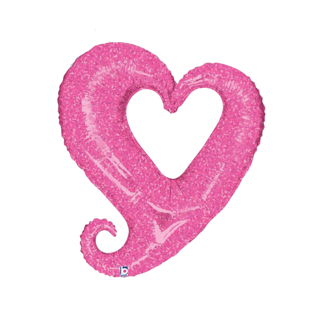 Valentine Heart Holographic Balloon