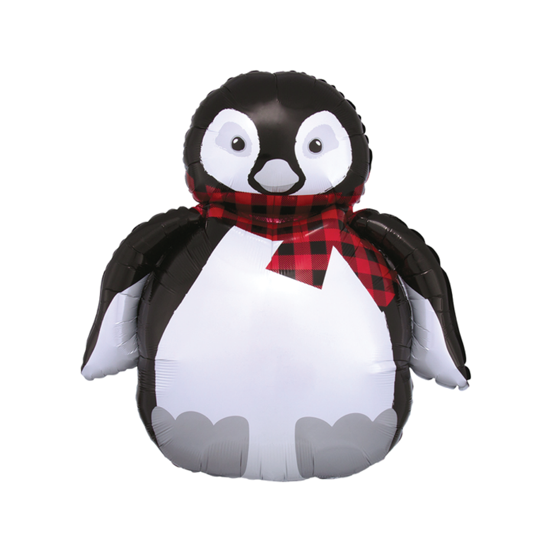 Buffalo Plaid Penguin Balloon