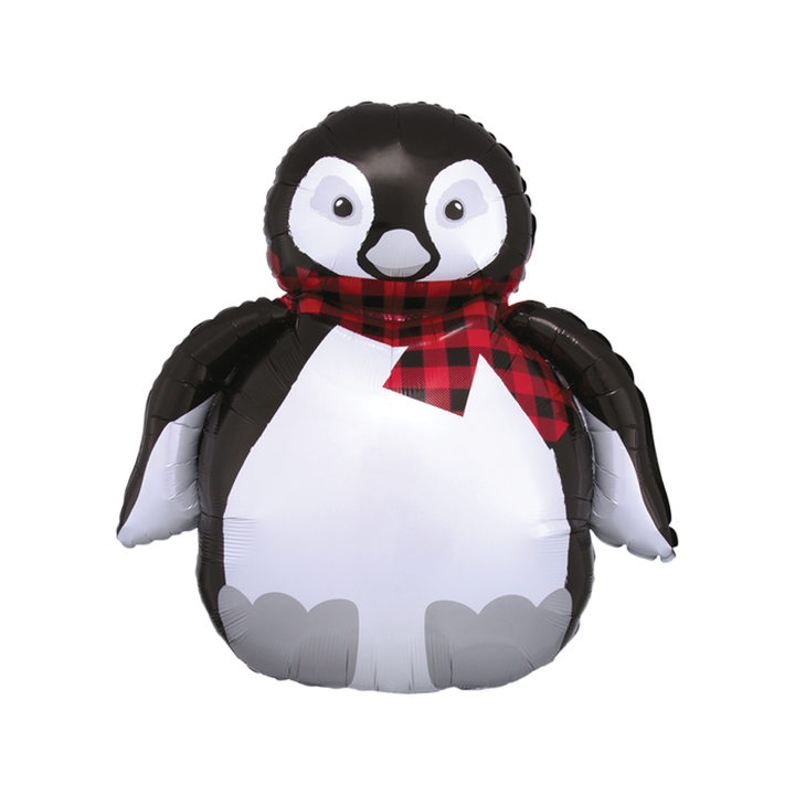 Buffalo Plaid Penguin Balloon