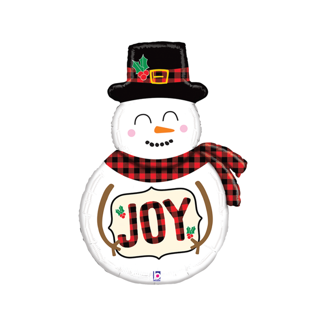 Buffalo Plaid Snowman Balloon