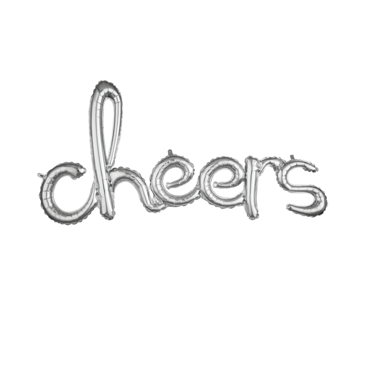 Cheers Script Balloon Banner