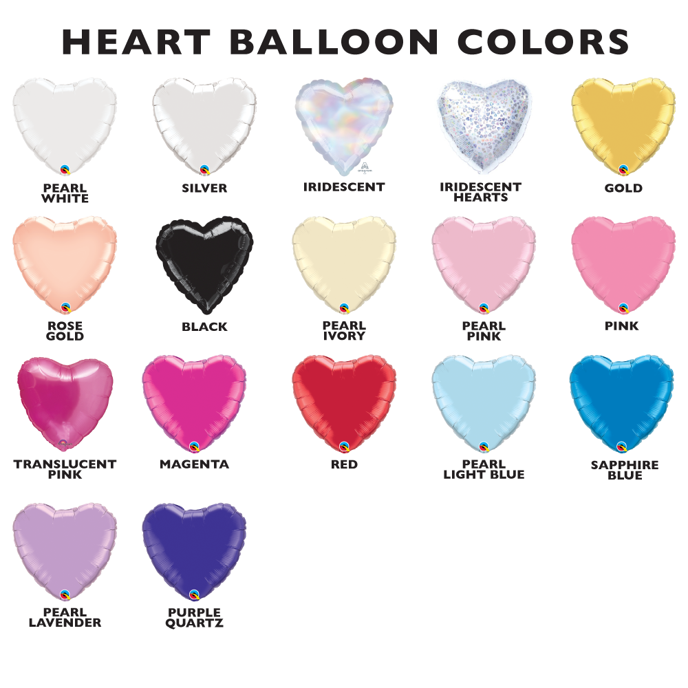 Design Your Own Metallic Heart Balloon Bouquet | 18"