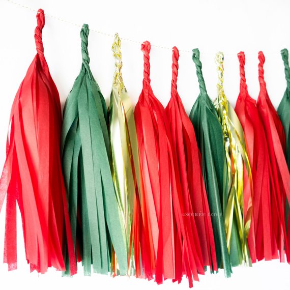 Poinsettia Paper Tassels