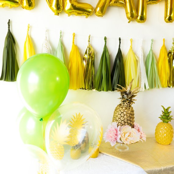 Party Like a Pineapple Balloon Tassel Party Box | Green