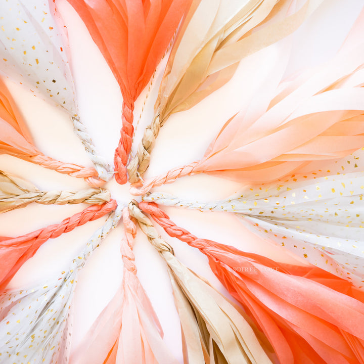 Golden Peach Paper Tassels