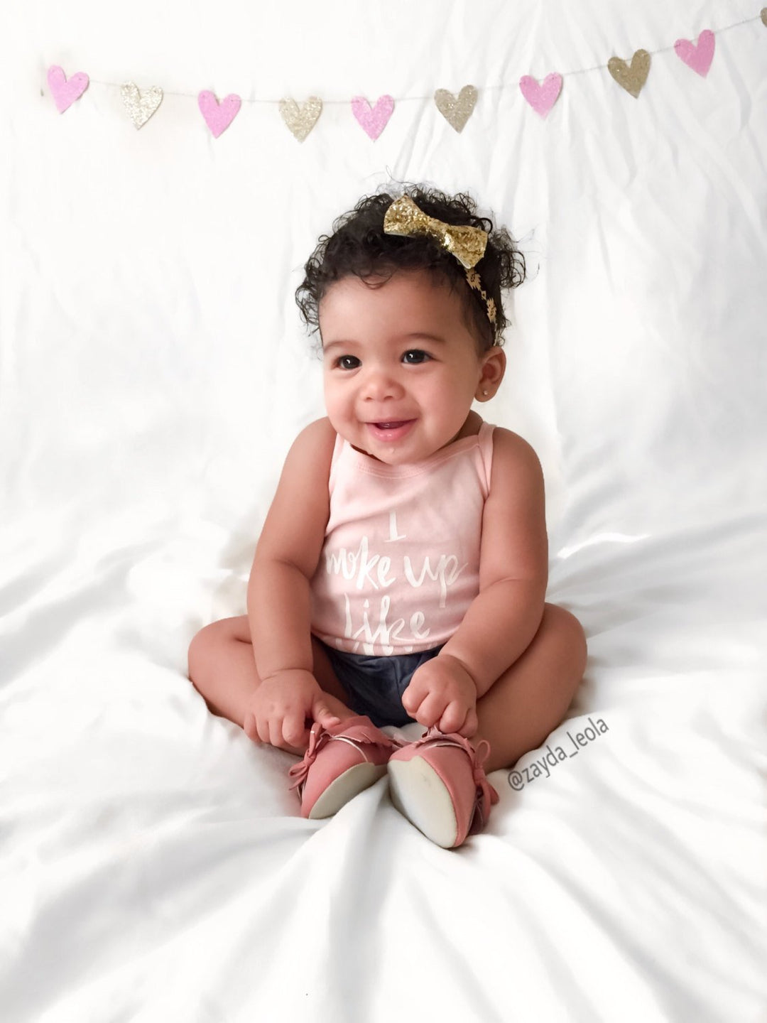 Heart Garland | Light Purple & Gold Heart