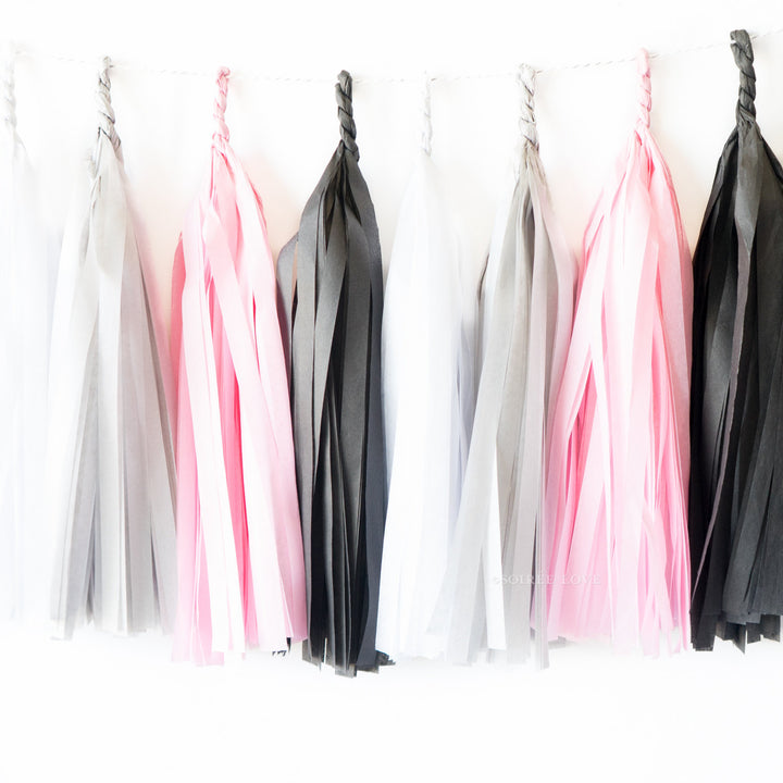 Pink Tie Paper Tassels
