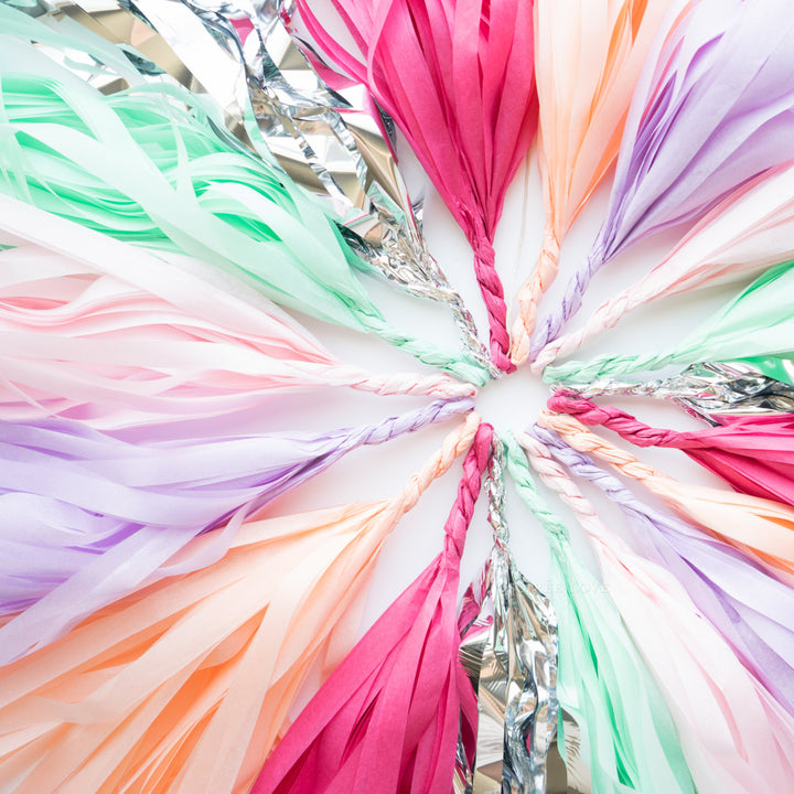 Silver Berry Paper Tassels