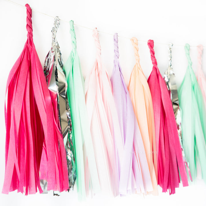 Silver Berry Paper Tassels