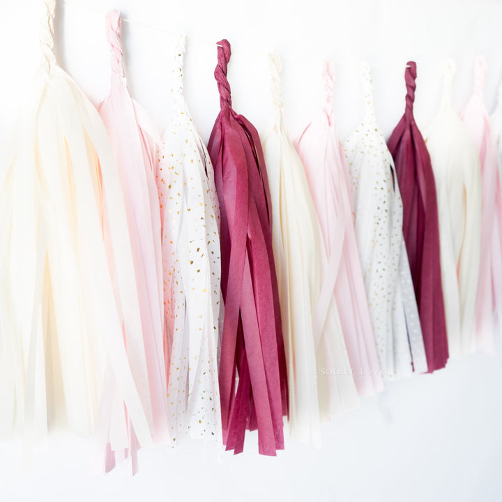Sweet Cabernet Paper Tassels
