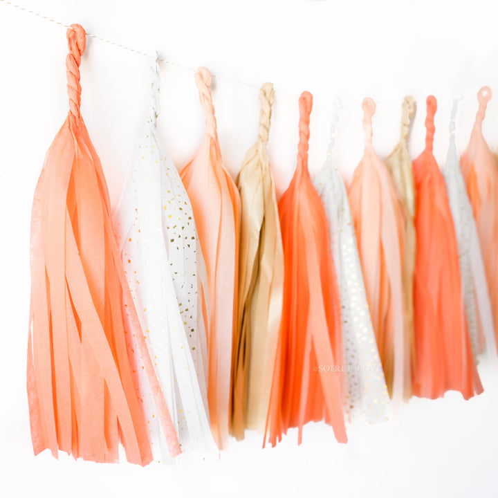 Golden Peach Paper Tassels