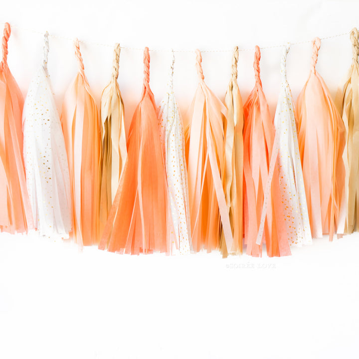 Golden Peach Paper Tassels