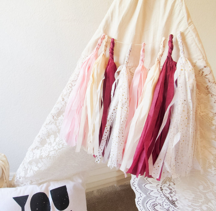 Sweet Cabernet Paper Tassels