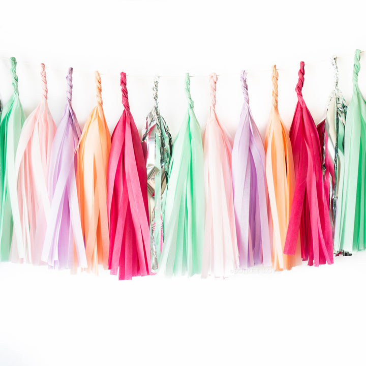 Silver Berry Paper Tassels