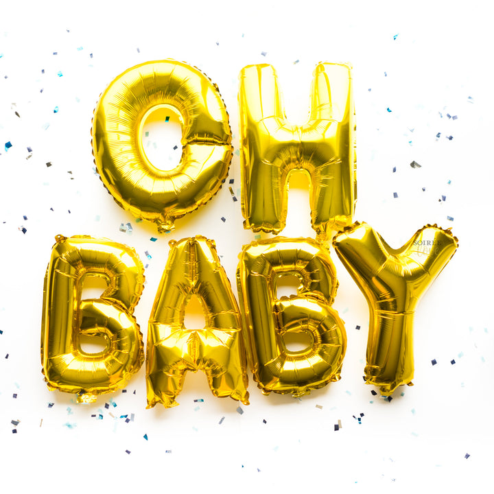 Oh Baby Balloon w/ Mini Paper Tassels