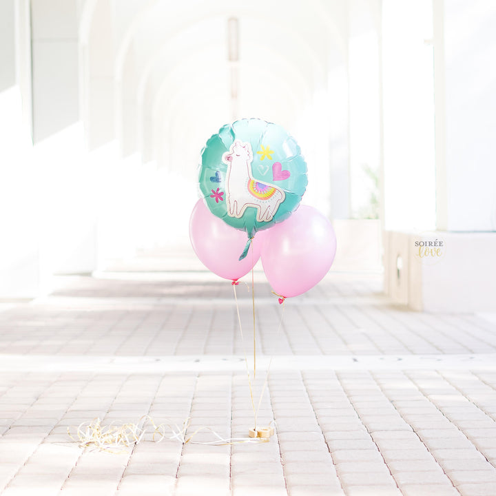 Llama Hearts Round Balloon