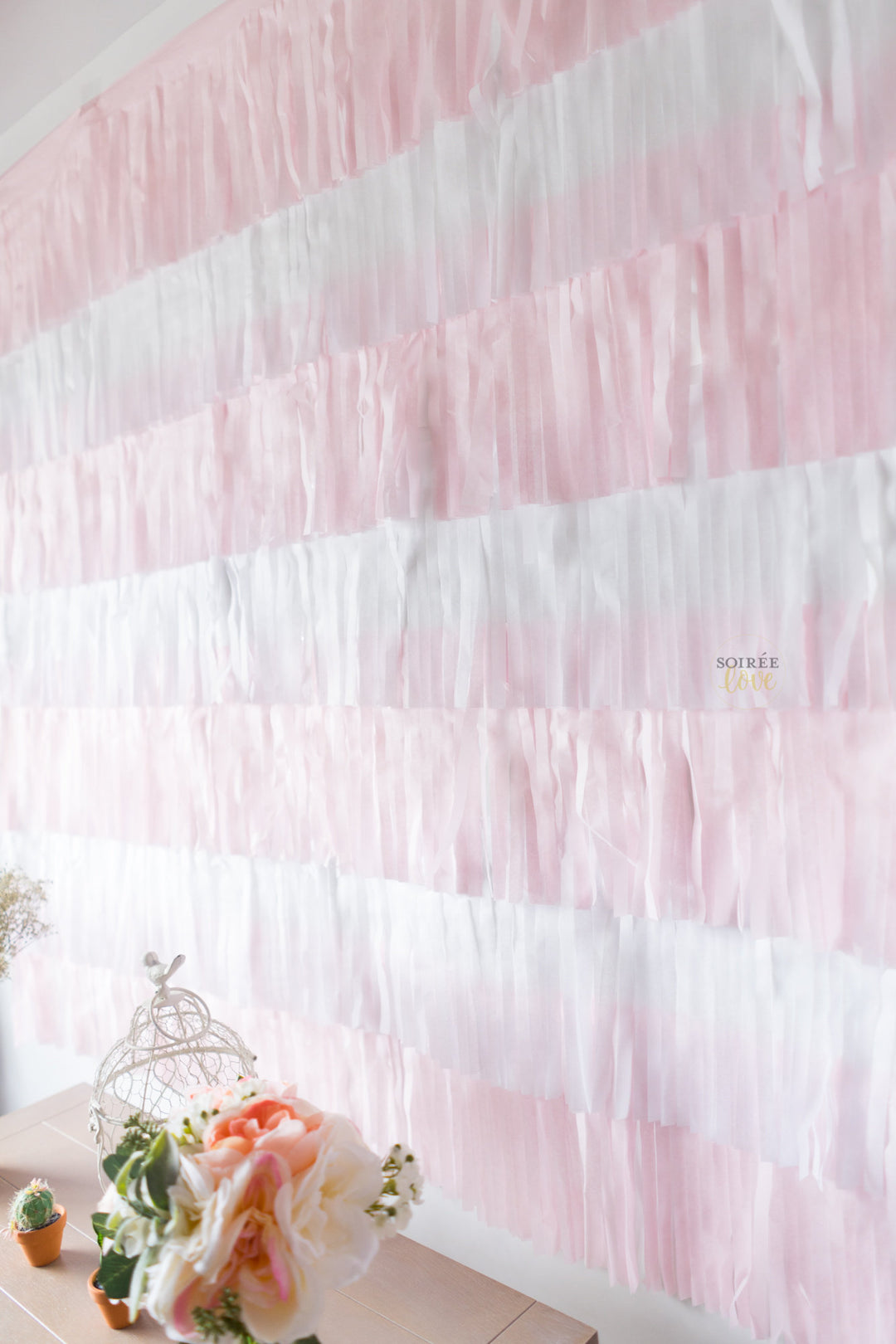 DIY Pink Fiesta Fringe Backdrop