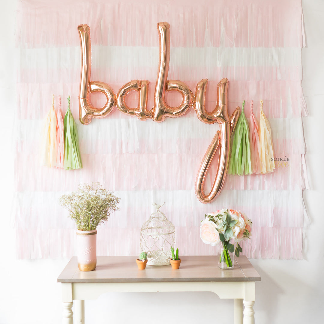 DIY Pink Fiesta Fringe Backdrop