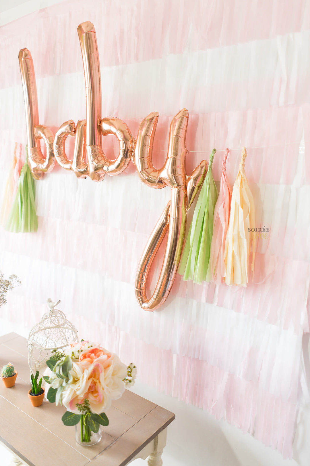 DIY Pink Fiesta Fringe Backdrop