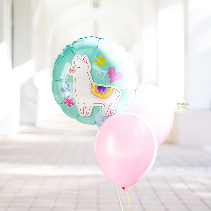 Llama Hearts Round Balloon