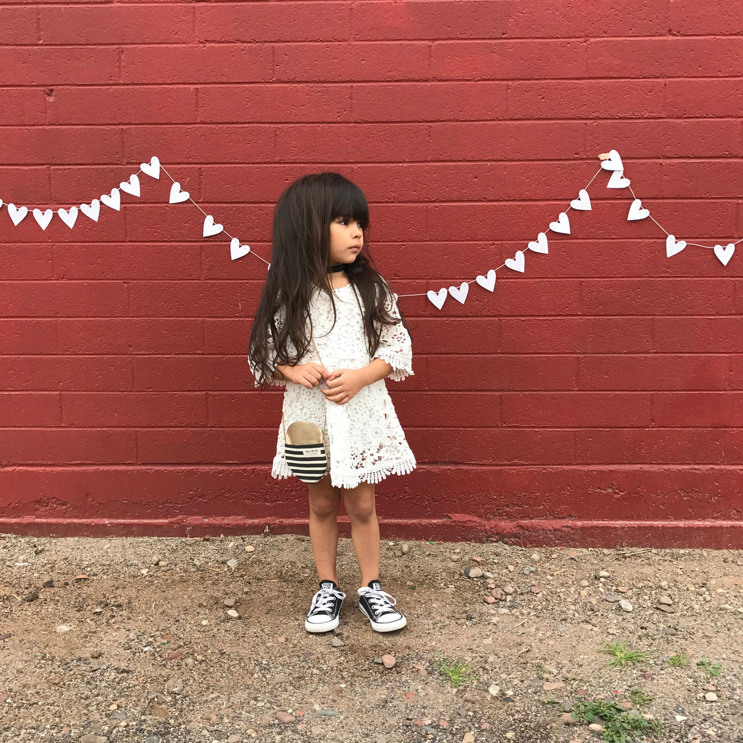 Heart Garland | Metallic White