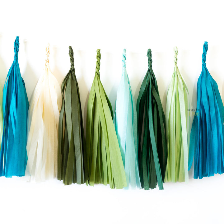 Blue Cactus Paper Tassels