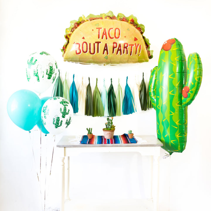 Blue Cactus Paper Tassels