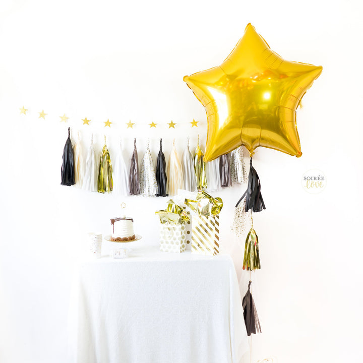 Graduate Black Gold Silver Paper Tassels