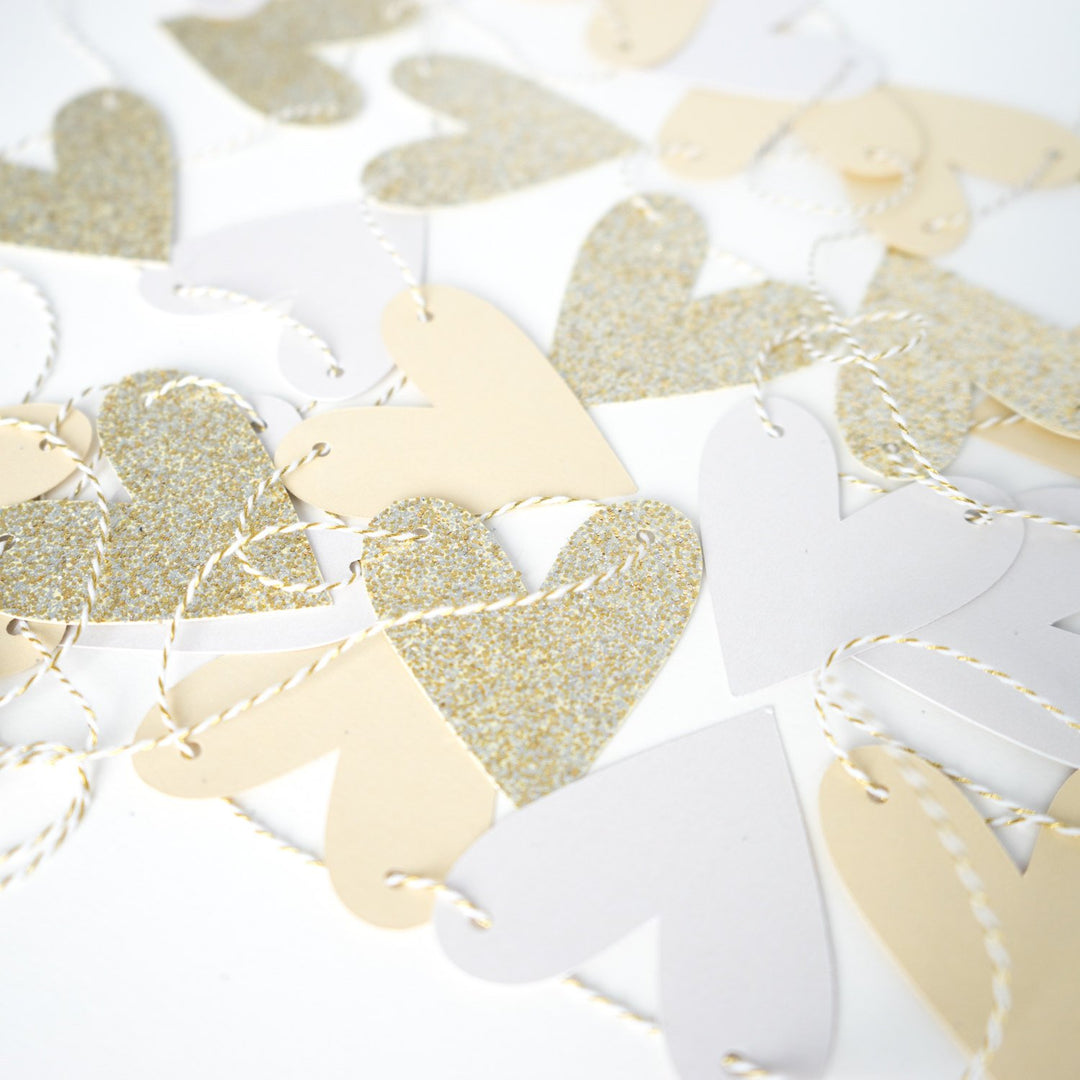 Heart Garland | White & Gold