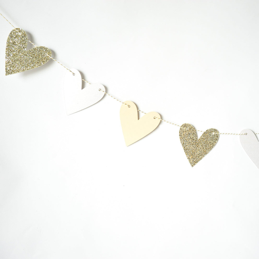 Heart Garland | White & Gold